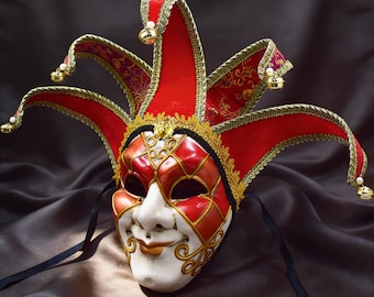 Máscara de bufón, máscara de bufón veneciana, máscara de arlequín, máscara de bufón de carnaval, máscara de carnaval veneciana, máscara facial de bufón, máscara de Joker