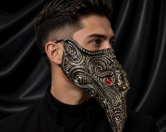 Máscara Steampunk de Doctor de la Peste, Máscara de Disfraz de Doctor de la Peste, Máscara de Cosplay de Halloween, Máscara de Mascarada Veneciana, Máscara de Terror con Pico de Pájaro