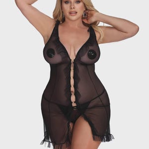 sex spielzeug neu Strappy Spitzen-Teddy Große Größe – Sexy Dessous XXL-5XL main image 0