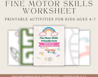 Fine Motor Skills Worksheets for Kids Ages 4-7 • Printable Preschool and Kindergarten Activities