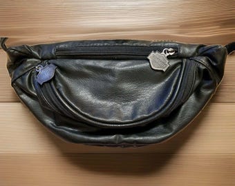 Riñonera Harley ERROWPRINT Dupe SEE LOGO Cinturón Riñonera Cuero Negro Biker Pouch