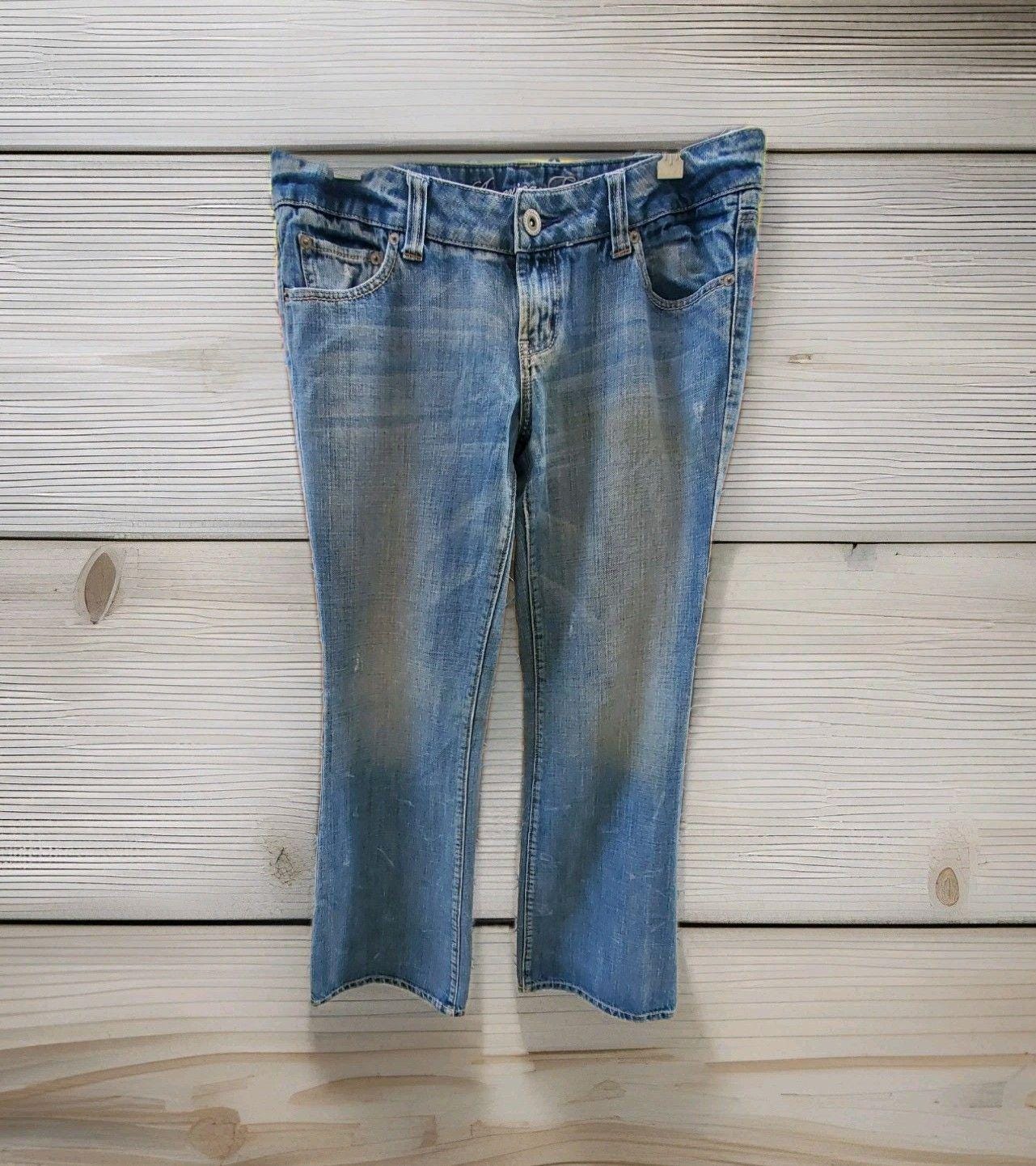 Jean Skinny American Eagle Délavé Foncé Taille 00 - Neuf Sans étiquettes, Couleur Bleu, Fermeture Zip & Bouton
