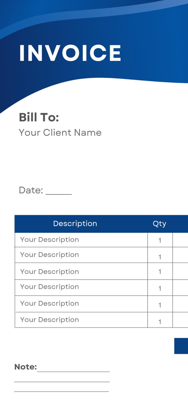 Professional Editable Invoice Template PDF for Small Business Instant ...