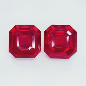 Paire de rubis rouges naturels transparents de coupe octogonale, pierres précieuses en vrac certifiées, 8-10 carats, bague de qualité A+, rubis argenté pour la fabrication de bijoux NRA269