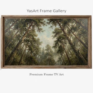 Frame TV Forest Canopy, Upward Trees TV Art, Nature Ceiling TV Art Screensaver, Serene Green Artwork, Digital Download