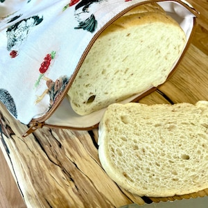 Sac à pain doublé réutilisable - Petit - Poulets