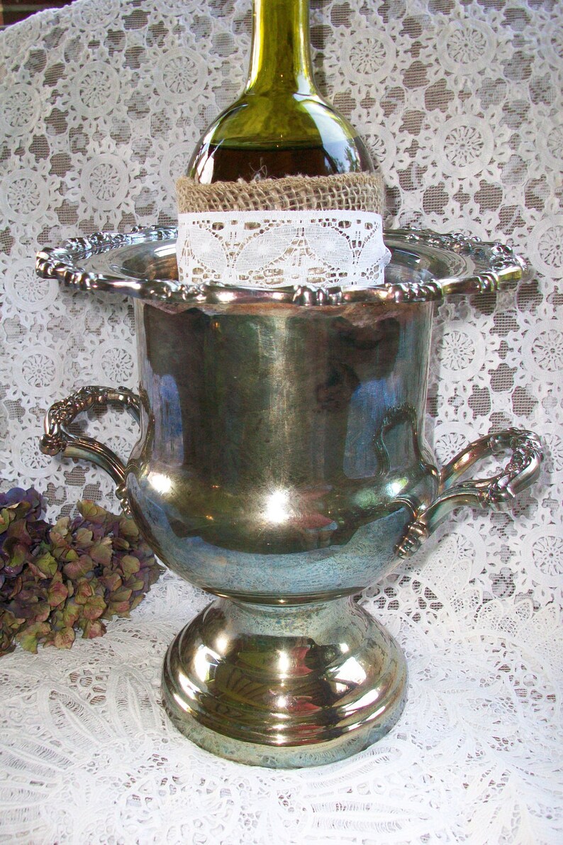 Tarnished Silver Plated Champagne Holder Bucket Shabby Chic Etsy