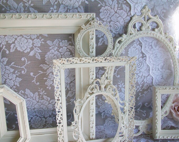 Shabby Chic Frames White Frames Vintage Picture Frame Set Etsy