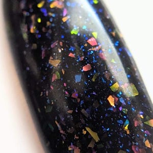 Zwart, blauw, kameleonvlok, gellak 'Black Crystal' HEMA-vrij, 2-Step