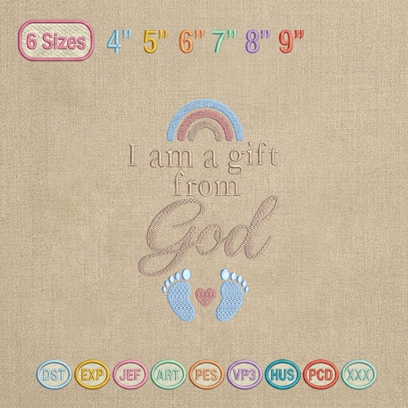 Gift From God Baby Embroidery Design, Christian Nursery Machine ...