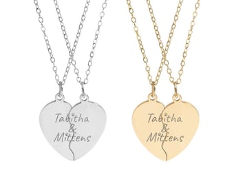 Tabitha & Mittens Halskette mit Herzanhänger 'Besties Forever'