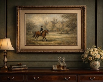 Equestrian on the Estate | Ralph Lauren Style Impressionist Painting (Digital Print)