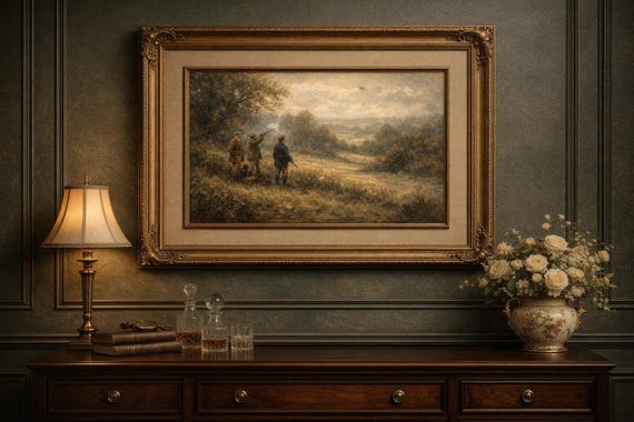 Gentlemen Shooting Skeet | Ralph Lauren Style Impressionist Painting (Digital Print)