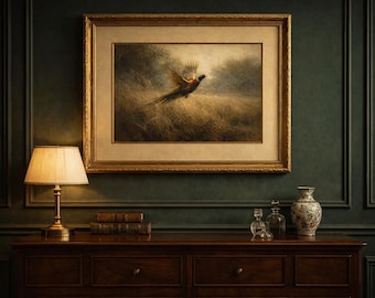 Pheasant In Flight | Ralph Lauren Style Impressionist Painting (Digital Print)