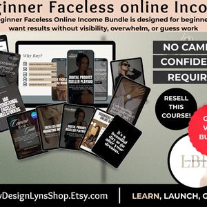 Beginner Faceless Online Income Bundle, Digital Marketing, Resell Course (Instant Download)