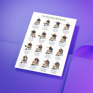 Printable Tai Chi Chair Workouts, Tai Chi Exercise Chart, Tai Chi Chair Exercise Chart PDF, Workout Plan PDF, Digital Download image 8