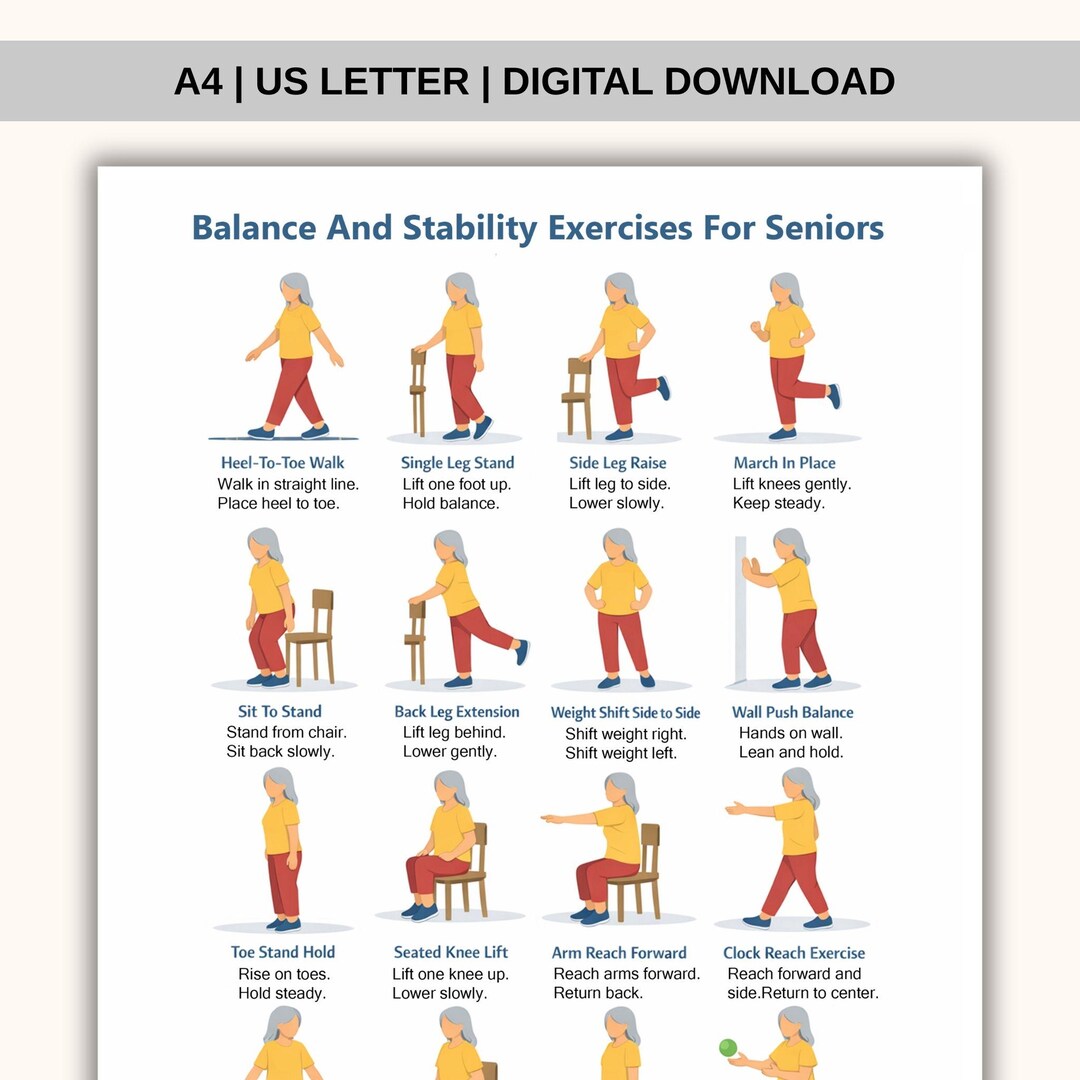 Gentle Balance & Stability Exercises for Seniors – Low Impact Workout ...