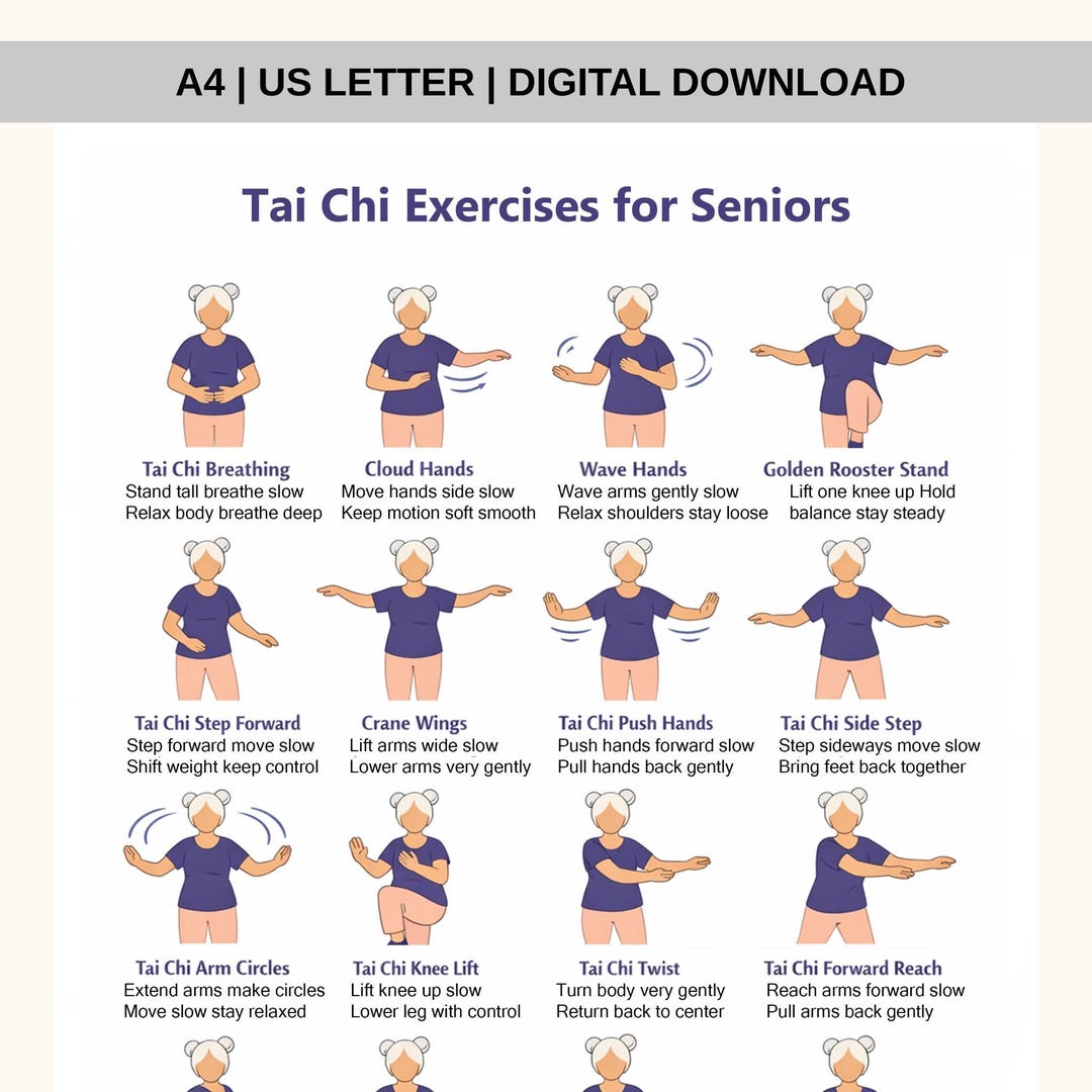 Tai Chi Exercises for Seniors Printable PDF | Balance & Mobility ...