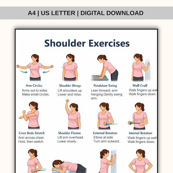 Shoulder Exercises Printable – Neck, Arm & Posture Exercises at Home (PDF)