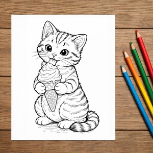 30 Page Printable Cat Coloring Book: Cozy Kitten Designs for Homeschool Quiet Time image 8