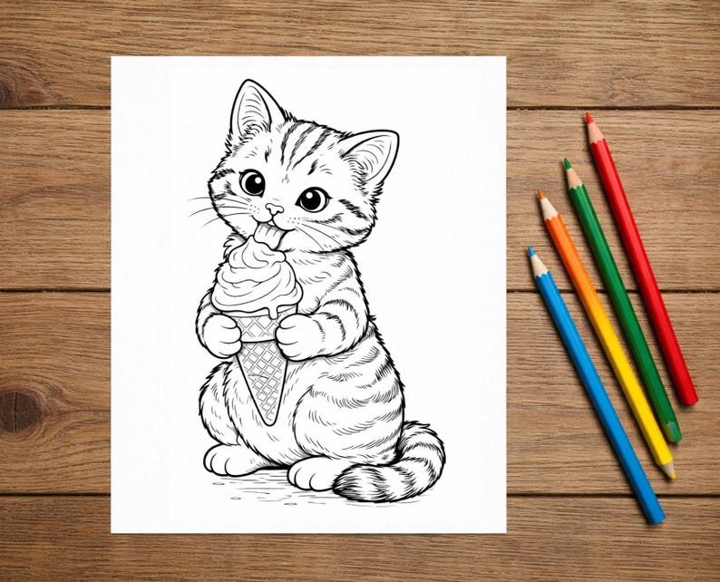 30 Page Printable Cat Coloring Book: Cozy Kitten Designs for Homeschool Quiet Time image 8