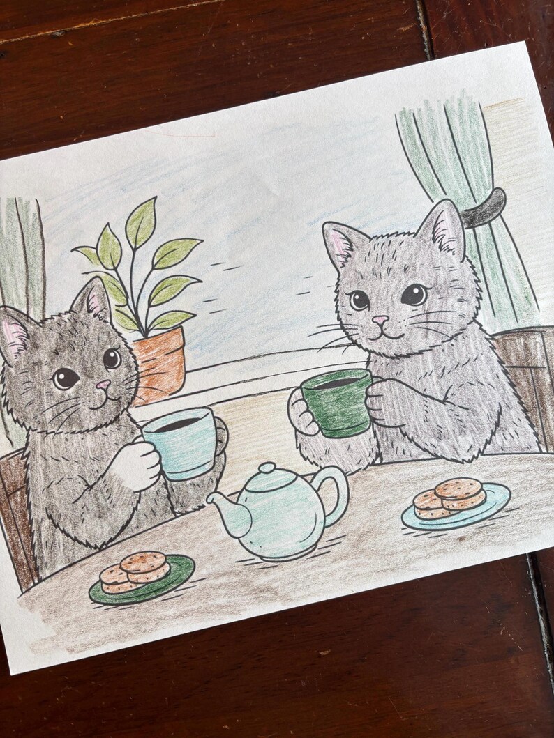 30 Page Printable Cat Coloring Book: Cozy Kitten Designs for Homeschool Quiet Time image 9