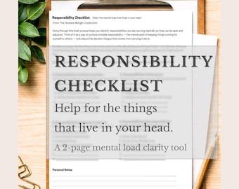 Responsibility Checklist – Clear Mental Load & Invisible Labor Tasks Worksheet