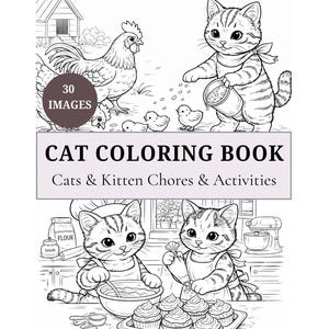 30 Page Printable Cat Coloring Book: Cozy Kitten Designs for Homeschool Quiet Time image 1