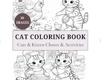 30 Page Printable Cat Coloring Book: Cozy Kitten Designs for Homeschool Quiet Time
