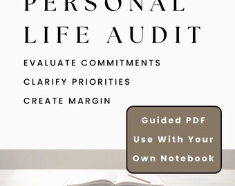 Digital Life Audit Workbook | Reflective Strategy Guide for Analog Journaling, Productivity Commitment Reset & Overwhelm