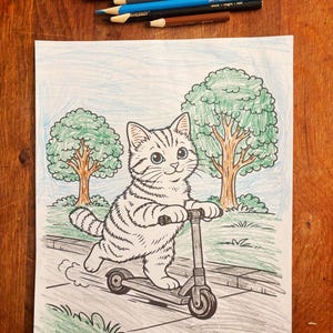 30 Page Printable Cat Coloring Book: Cozy Kitten Designs for Homeschool Quiet Time image 5