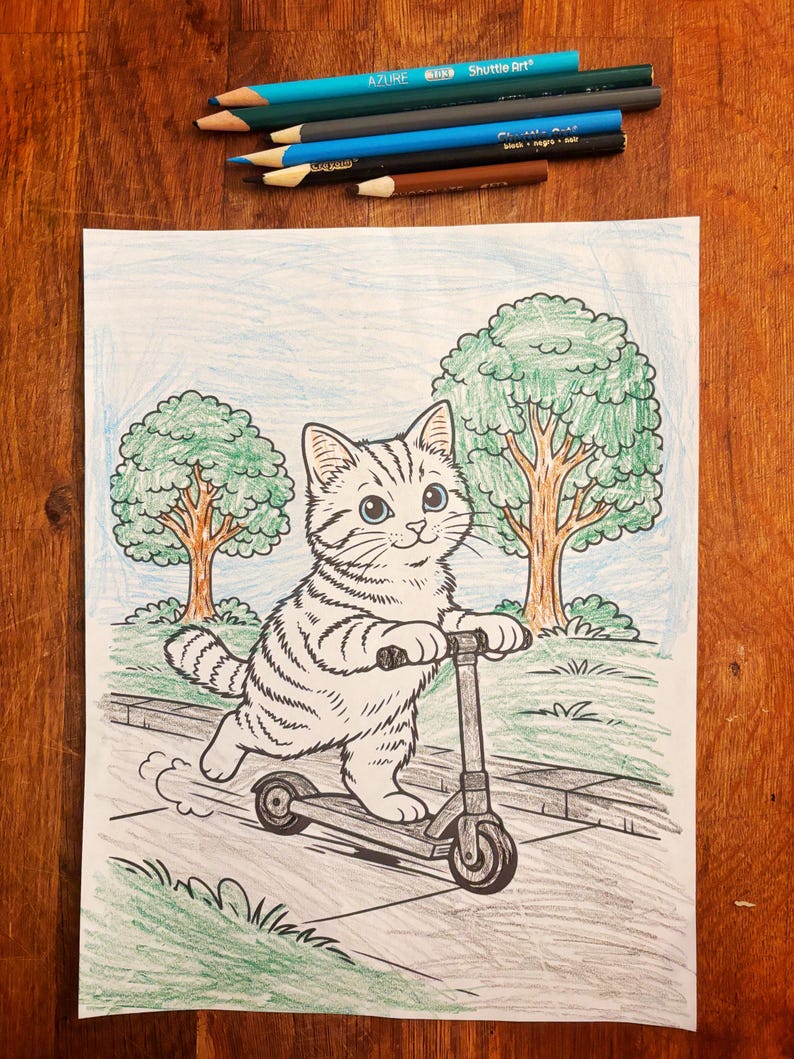 30 Page Printable Cat Coloring Book: Cozy Kitten Designs for Homeschool Quiet Time image 5