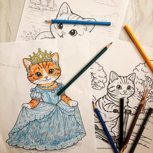 30 Page Printable Cat Coloring Book: Cozy Kitten Designs for Homeschool Quiet Time image 14