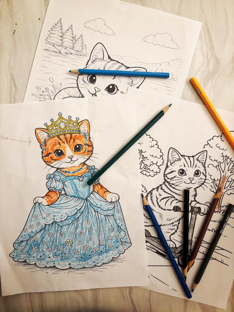30 Page Printable Cat Coloring Book: Cozy Kitten Designs for Homeschool Quiet Time image 14