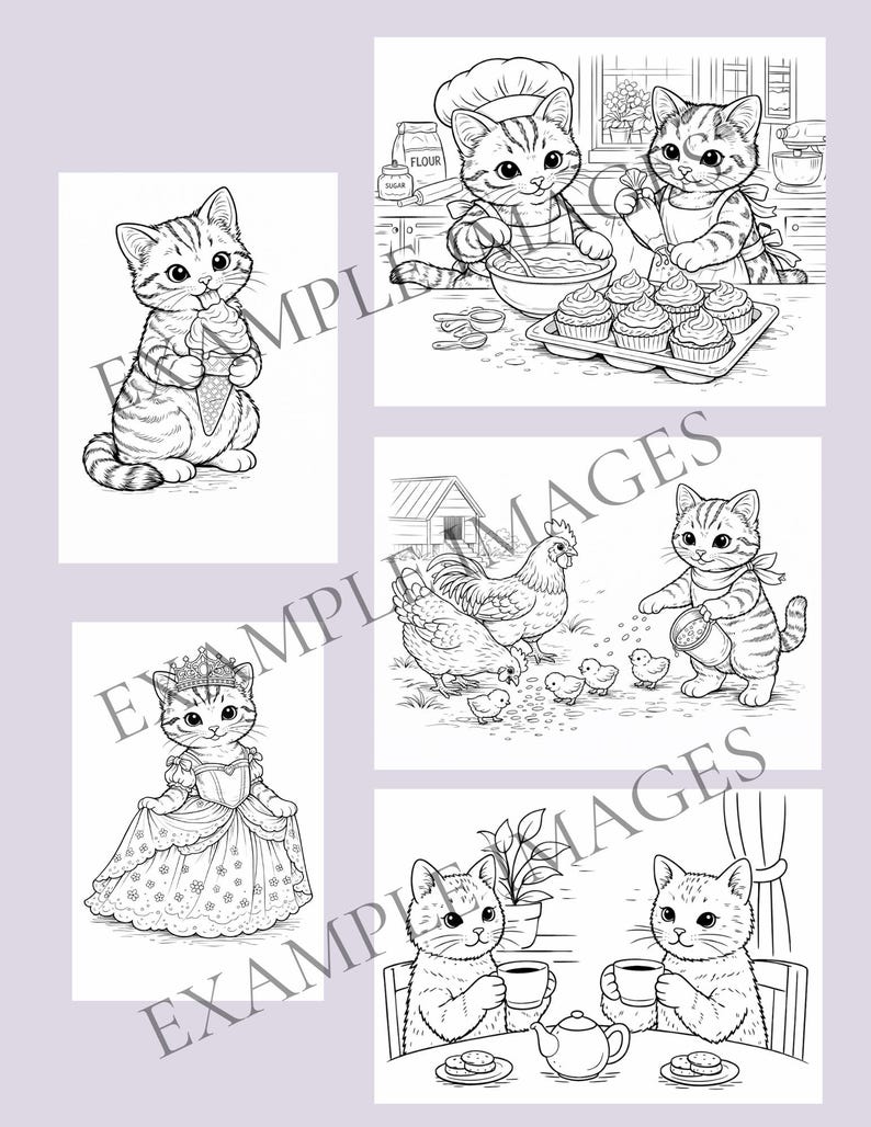 30 Page Printable Cat Coloring Book: Cozy Kitten Designs for Homeschool Quiet Time image 4