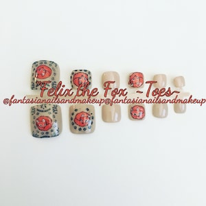 Fake nails, toe nails, fox nails, press on nails, glue on nails, false nails, fake toe nails, fall nails, acrylic nails, diy nails