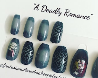 Vampire Skull Press On Nails : Set de faux ongles gothiques pour Halloween