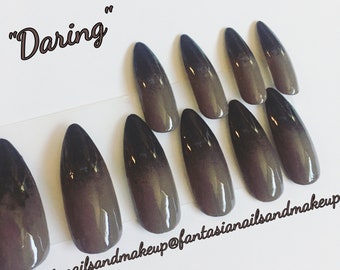 Ombre Stiletto Press On Nails, "Odważne" sztuczne paznokcie