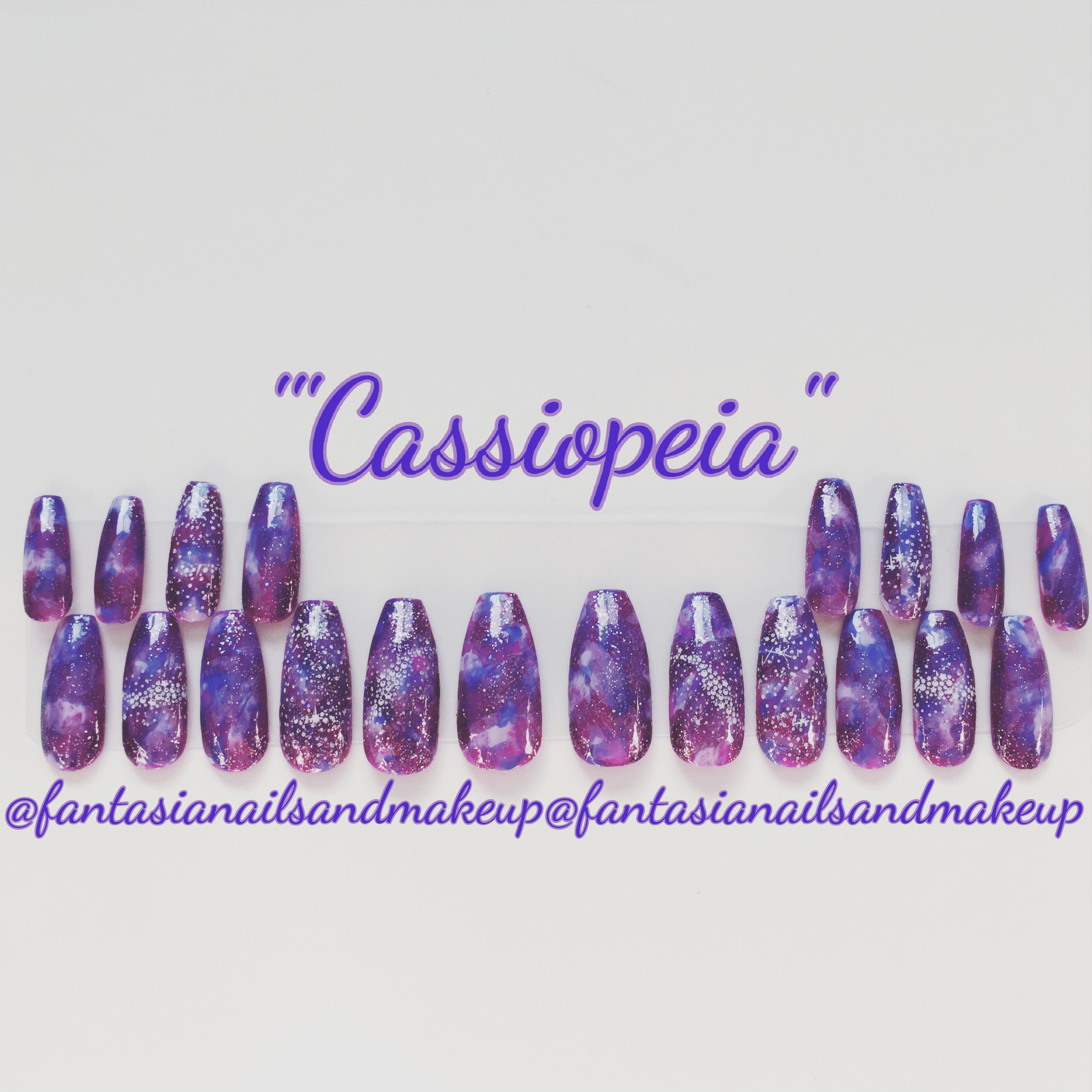 Galaxy Nails Space Nails Coffin Nails Press on Nails Glue Etsy