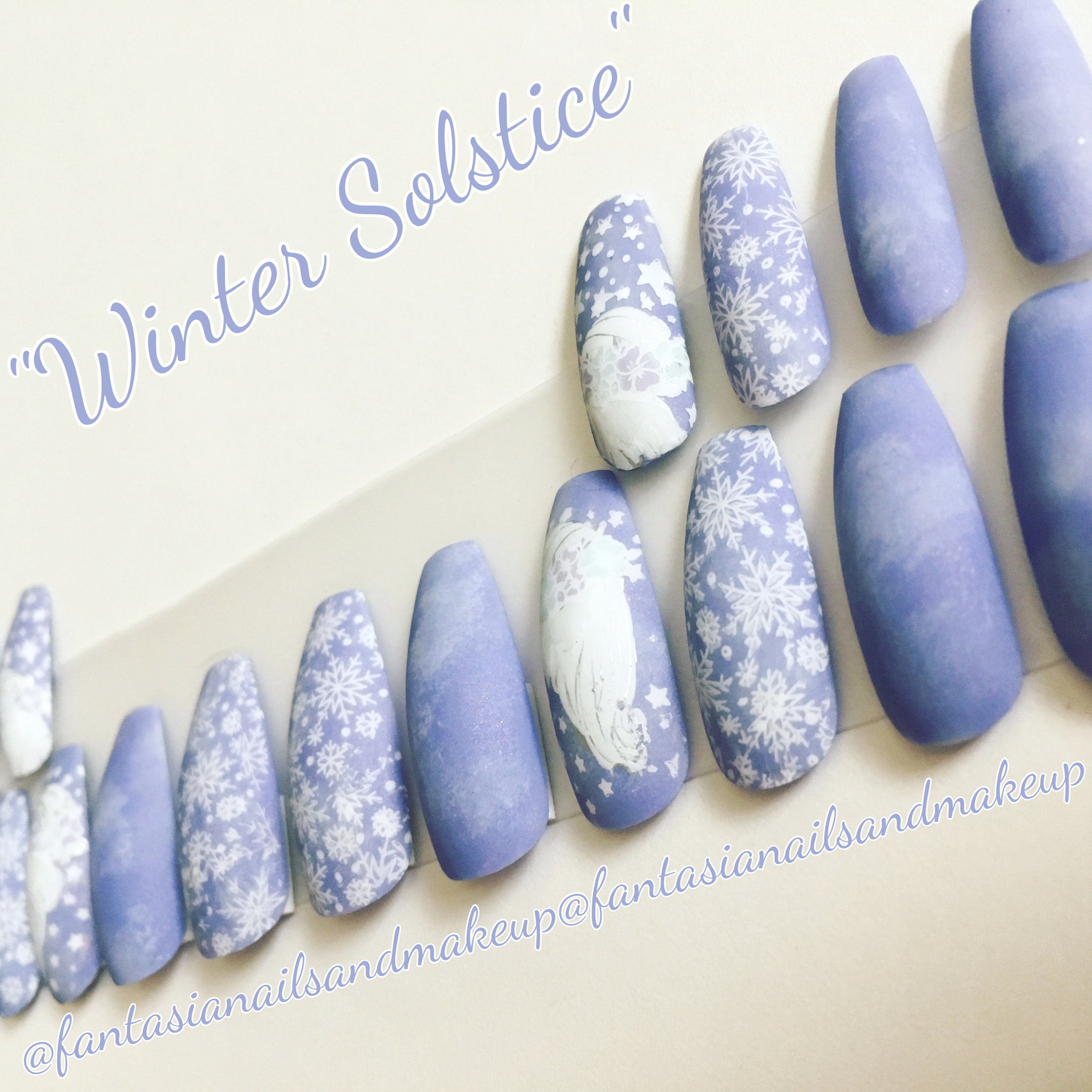 Snowflake Nails Winter Holiday Nails Solstice Fairy Nails - Etsy