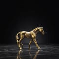 Solid Brass Horse Figurine Retro Animal Statue Small Metal Sculpture Desktop Ornament Feng Shui Decor Gift for Horse Lover product logo