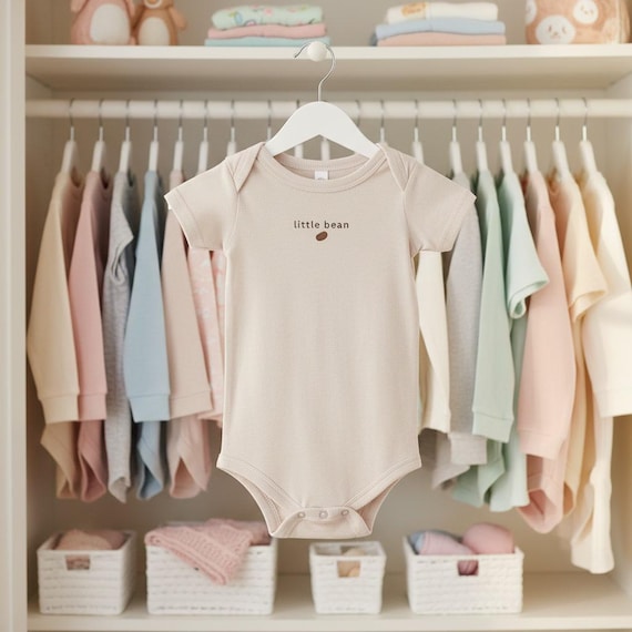 Little Bean Infant Onesie  Minimal Baby Bodysuit