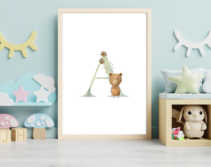 Forest alphabet initial print