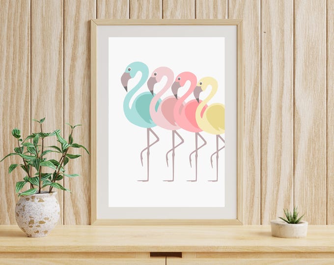 Pastel flamingo print