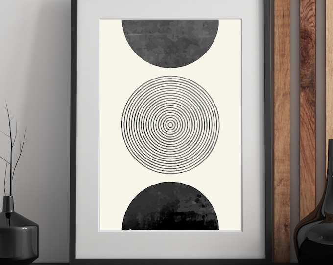 Boho abstract black and white prints