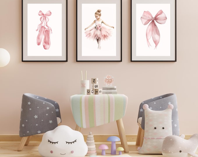 Three ballet nursery prints