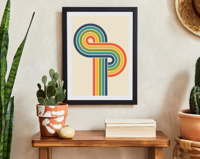 Retro rainbow print