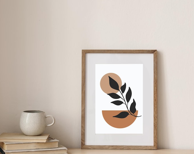 Brown and beige boho print