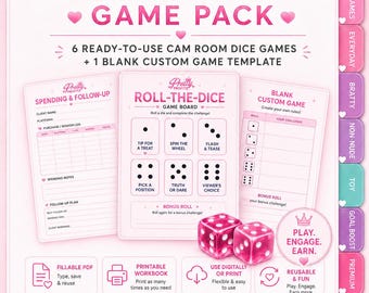 Cam Model Roll-the-Dice Game Pack (Fillable PDF)