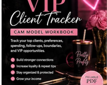 Rastreador de clientes VIP para modelos de webcam / Cuaderno de trabajo en PDF rellenable (descarga instantánea)